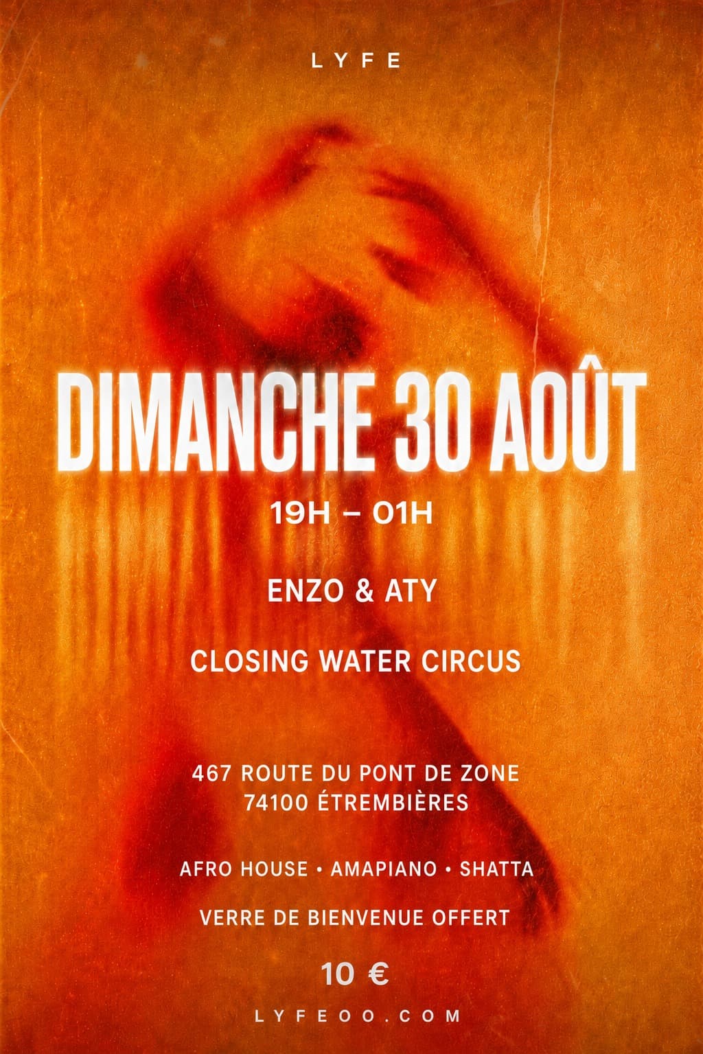 Affiche de la soirée du dimanche 30 août 2026
